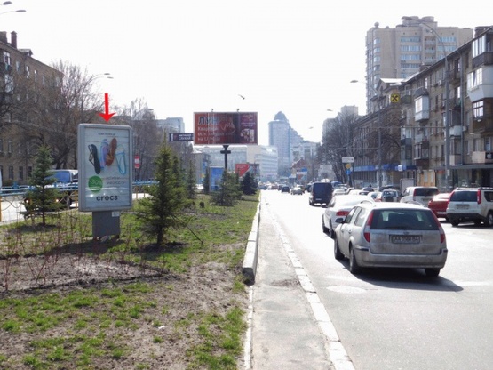 Фото рекламной плоскости по адресу Кутузова ул., на разделителе