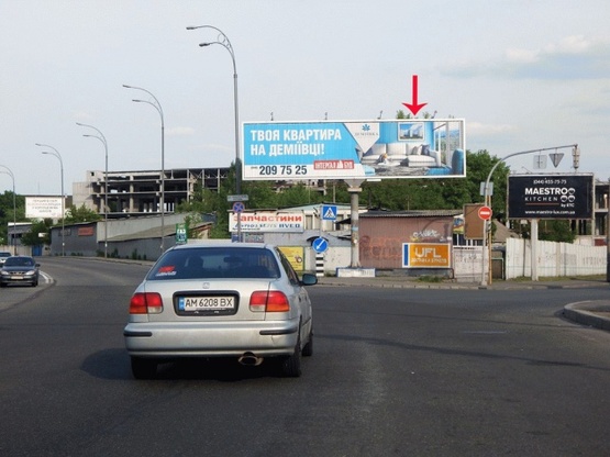 Фото рекламної площини за адресою Межигорская ул., выезд на Набережно-Луговую, правая, в центр Фото рекламної площини за адресою Межигорская ул., выезд на Набережно-Луговую, правая, в центр