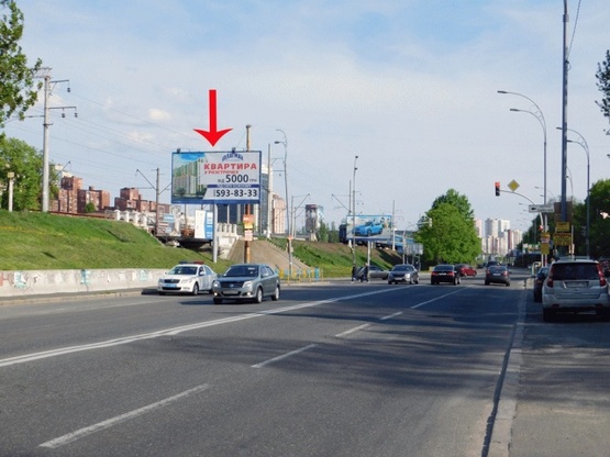 Фото рекламной плоскости по адресу Гринченко Н. ул., 7-й от Протасового Яра, возле ул.Байковой, из центра