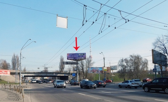 Фото рекламной плоскости по адресу Довженка ул.16, развязка с ул.Дегтяревской 1, со стороны ст.м.Шулявка