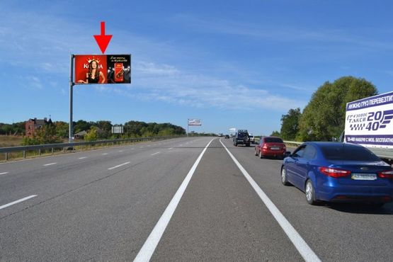 Фото рекламной плоскости по адресу Эстакада5-пос.Песочин-выезд из города в ст.трассы Киев-Харьков-Довжанский