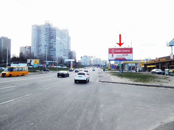 Фото рекламної площини за адресою Полярная ул., возле ул.Дегтяренко, от ул.Богатырской к пл.Т.Шевченка