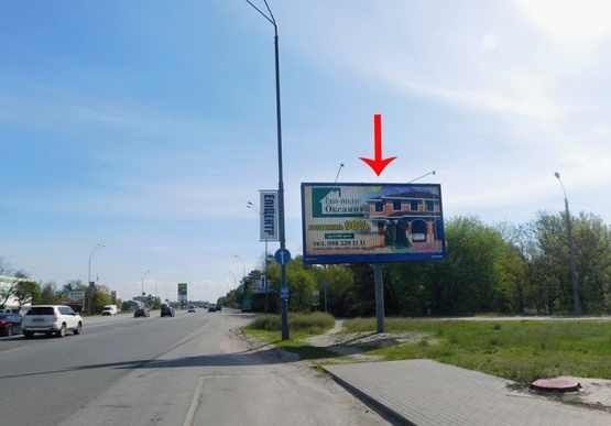 Фото рекламної площини за адресою Броварський пр-т перед виїздом з вул. Попудренка