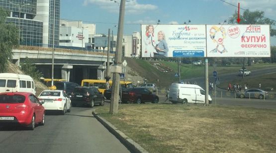 Фото рекламной плоскости по адресу просп. Броварской, заезд на ул.Р.Окипной правая в сторону м.Дарница Фото рекламной плоскости по адресу просп. Броварской, заезд на ул.Р.Окипной правая в сторону м.Дарница