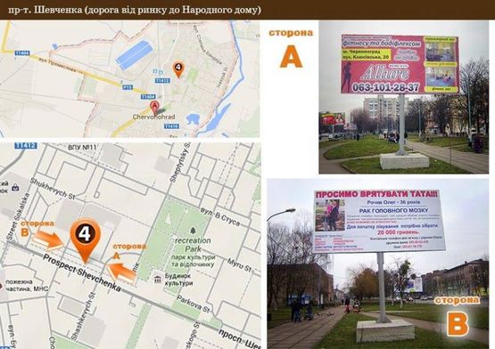 Фото рекламної площини за адресою м.Червоноград, пр-т Шевченка 
(дорога від центру міста до ринку)