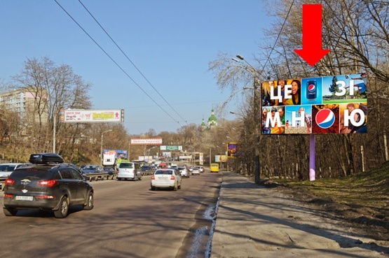 Фото рекламной плоскости по адресу Телиги Е. ул. - Кирилловская церковь, в сторону Петровки Фото рекламной плоскости по адресу Телиги Е. ул. - Кирилловская церковь, в сторону Петровки