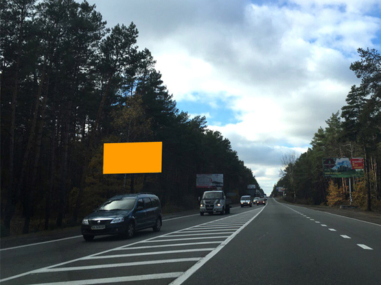 Фото рекламної площини за адресою Трасса Киев-Ковель (слева), направление из Киева, въезд в Бучу