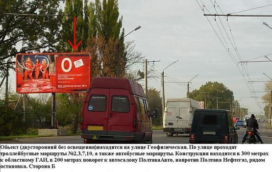 Фото рекламной плоскости по адресу г. Полтава, микрорайон Россошенци,Кременчугское направление:
