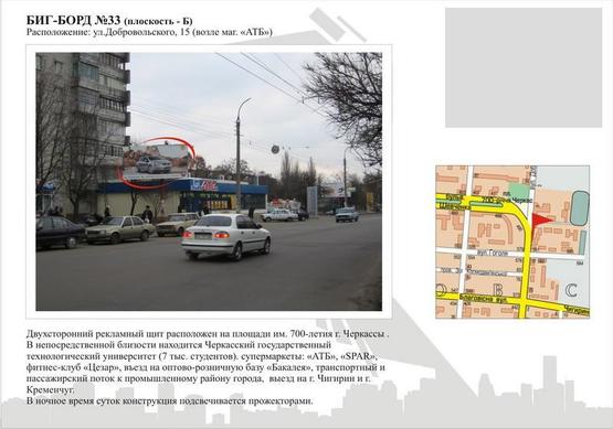 Фото рекламной плоскости по адресу ул. Добровольского, (возле маг."АТБ") Фото рекламной плоскости по адресу ул. Добровольского, (возле маг."АТБ")