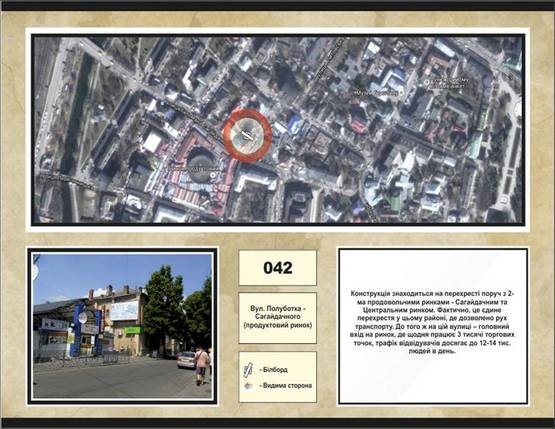 Фото рекламної площини за адресою вул. Полуботка, продовольчий ринок