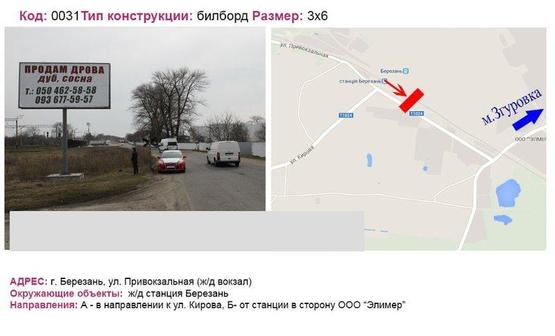 Фото рекламной плоскости по адресу вул. Привокзальна (ж/д вокзал)