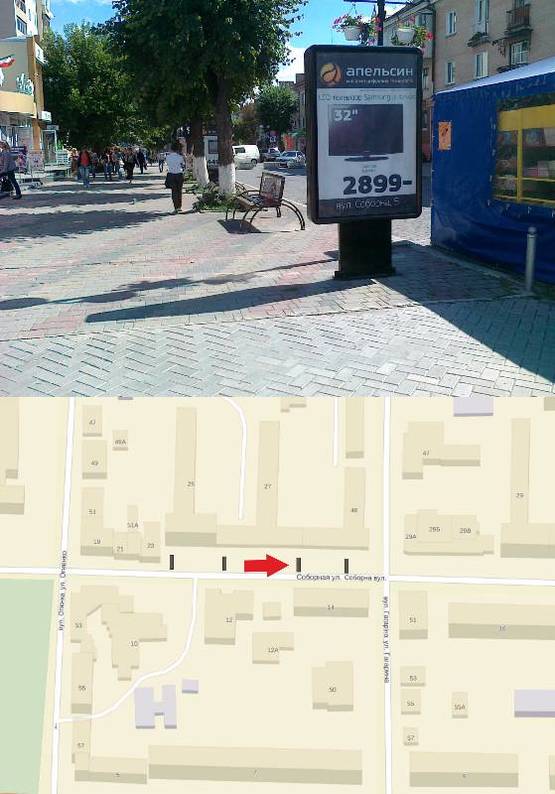 Фото рекламної площини за адресою вул. Соборна