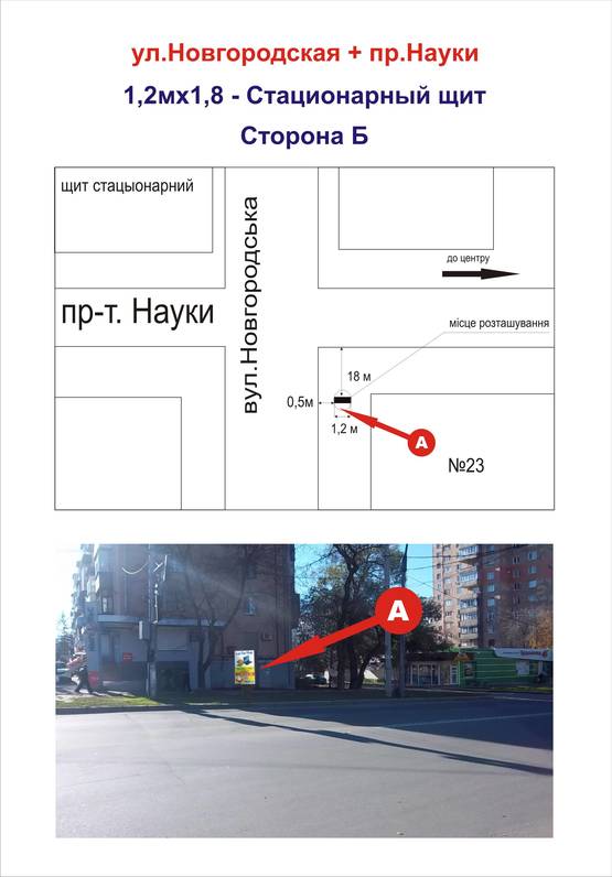 Фото рекламной плоскости по адресу ул. Новгородская + пр-т Науки (Ленина) Фото рекламной плоскости по адресу ул. Новгородская + пр-т Науки (Ленина)