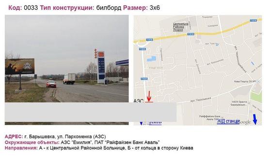 Фото рекламной плоскости по адресу вул. Пархоменка (АЗС ТНК)
