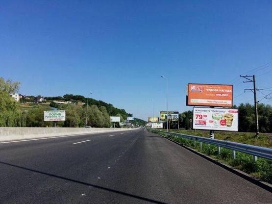 Фото рекламной плоскости по адресу Дніпровське шосе, поворот на с. Лісники, траса Н-01 "Київ-Знам'янка", км 20+650 ліво