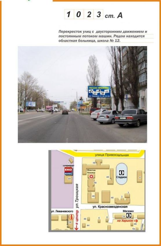 Фото рекламної площини за адресою ул.Леваневского - ул. Троицкая