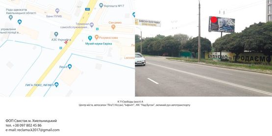 Фото рекламной плоскости по адресу Свободы (мост)