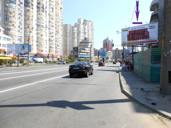 Фото рекламної площини за адресою Днепровская Набережная, напротив суп-та "Новус", на светофоре,направление на пр. Бажана Фото рекламної площини за адресою Днепровская Набережная, напротив суп-та "Новус", на светофоре,направление на пр. Бажана