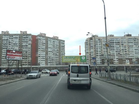 Фото рекламної площини за адресою пр.Петра Григоренка/ул.Княжий Затон правый Фото рекламної площини за адресою пр.Петра Григоренка/ул.Княжий Затон правый