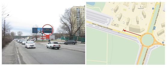 Фото рекламной плоскости по адресу Правди пр., 104 права