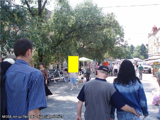 Фото рекламной плоскости по адресу пл.Ш.Петефі(вихід з пішох.міст), піш.зона, напр-пл.Ш.Петефі