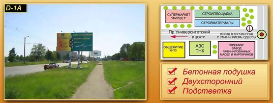 Фото рекламной плоскости по адресу пр. Університетський 1