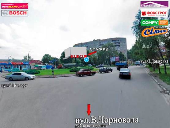 Фото рекламной плоскости по адресу Чорновола з центру (кільце) банер