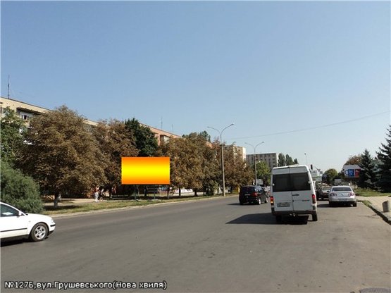 Фото рекламної площини за адресою вул.Грушевського (Ніредьгаза), напрям-вул.Минайська Фото рекламної площини за адресою вул.Грушевського (Ніредьгаза), напрям-вул.Минайська