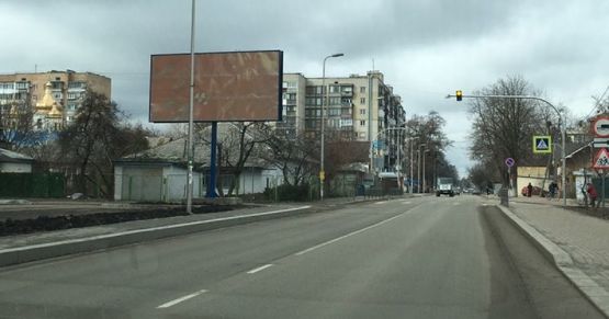 Фото рекламной плоскости по адресу Вишневе, вул.Л.Українки, буд.21, на перехресті з вул.О.Вишні