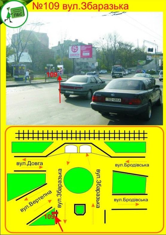 Фото рекламной плоскости по адресу Збаразька,1