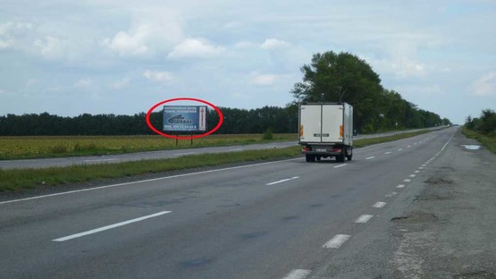 Фото рекламної площини за адресою траса Кривий Ріг - Дніпро, біля розвилки до Києва