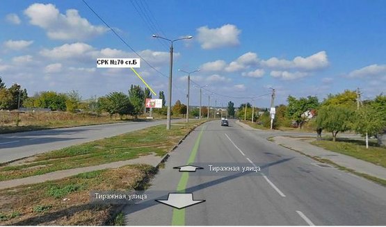 Фото рекламной плоскости по адресу вул.Тиражна -АЗС  (вул.Товариська), ст.Б Фото рекламной плоскости по адресу вул.Тиражна -АЗС  (вул.Товариська), ст.Б