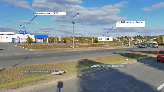 Фото рекламной плоскости по адресу вул.Автозаводська - вул.Новокузнецька, обличчям від кола, ліва площина