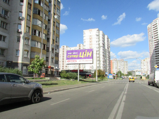 Фото рекламної площини за адресою Княжий-Затон, 4 до перехрестя з вул. Срібнокільська, ліворуч