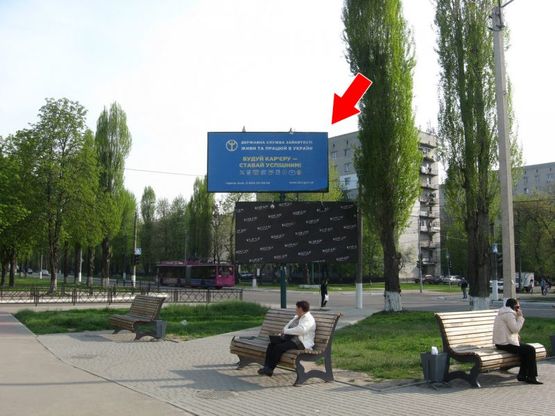 Фото рекламной плоскости по адресу пр. Лесі Українки (пр. 50 років Жовтня) - вул. Тараса Бульби (Карнаухова) Верх Фото рекламной плоскости по адресу пр. Лесі Українки (пр. 50 років Жовтня) - вул. Тараса Бульби (Карнаухова) Верх