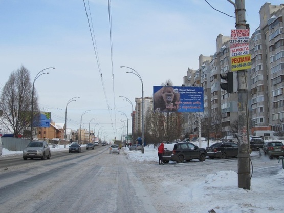 Фото рекламной плоскости по адресу Вильямса Ак. ул., 11 ("Royal Market", комплекс "Лавилиа"), в направ. Голосеевского просп.
