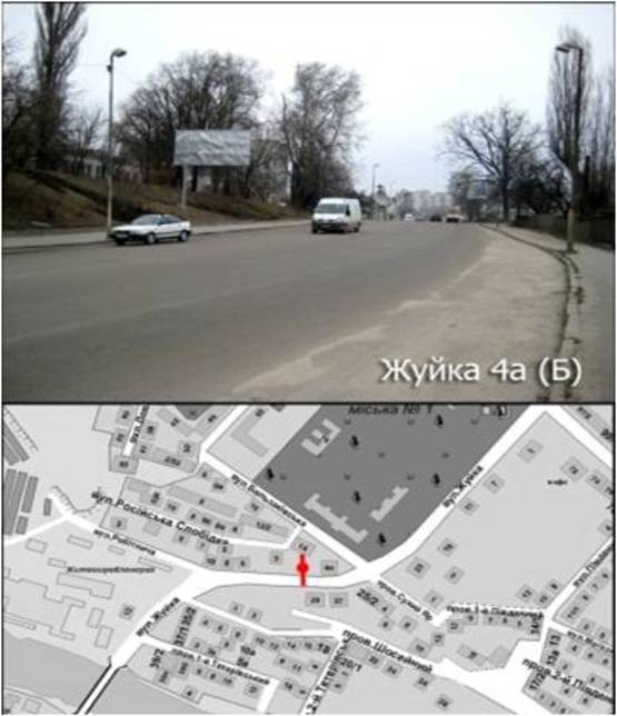 Фото рекламної площини за адресою вул. Жуйка 4 а Фото рекламної площини за адресою вул. Жуйка 4 а