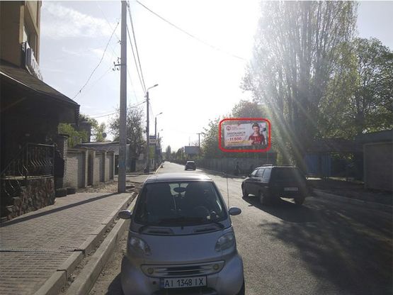 Фото рекламной плоскости по адресу г.Вишневое, ул.Чорновола, напротив поворота на ул.Староюрьевской, за переходом