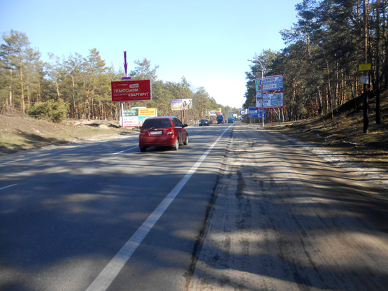 Фото рекламной плоскости по адресу Гостомельское шоссе, 24500 , ул. Шевченко, направление на Киев