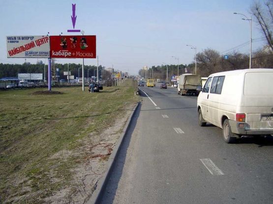 Фото рекламної площини за адресою Кільцева біля Шпалерного ринку у напрямку Святошина ("чебурашка" праве вухо)