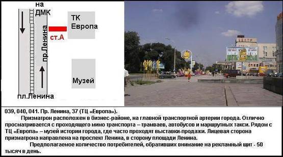 Фото рекламної площини за адресою пр.Свободы, 35 (торговый комплекс Центр)