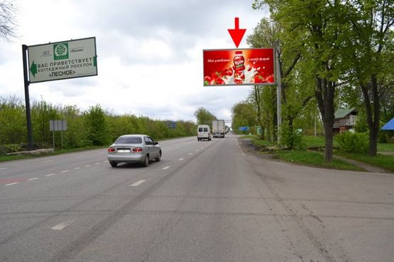 Фото рекламної площини за адресою Белгородское шоссе-пост ГАИ-пос Лесное-выезд из города
