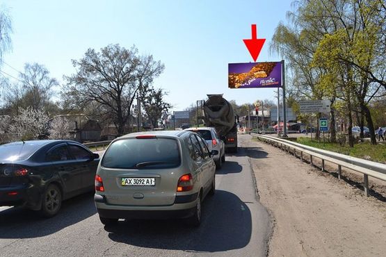 Фото рекламної площини за адресою Симферопольское шоссе- ул. Харьковская -поворот на Бабаи -флажок №1-из центра