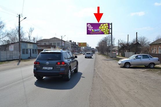 Фото рекламной плоскости по адресу Мерефа-ул. Днепровская-ул. Леоновская -поворот на вокзал-флажок №2-в центр