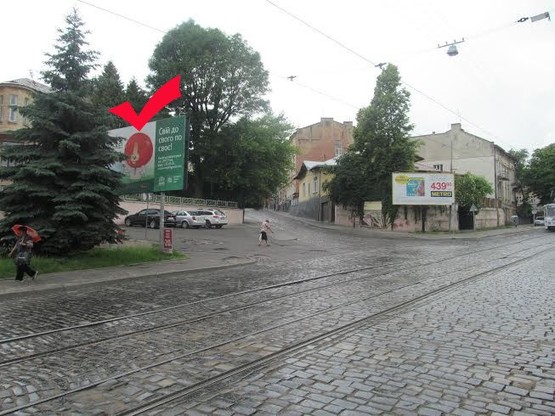 Фото рекламної площини за адресою вул.Шевченка, 31-вул.Бортнянського