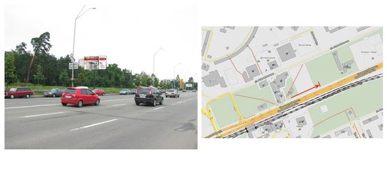 Фото рекламной плоскости по адресу Броварский пр. (100м від АЗС "КЛО" у напрямку м. Бровари)