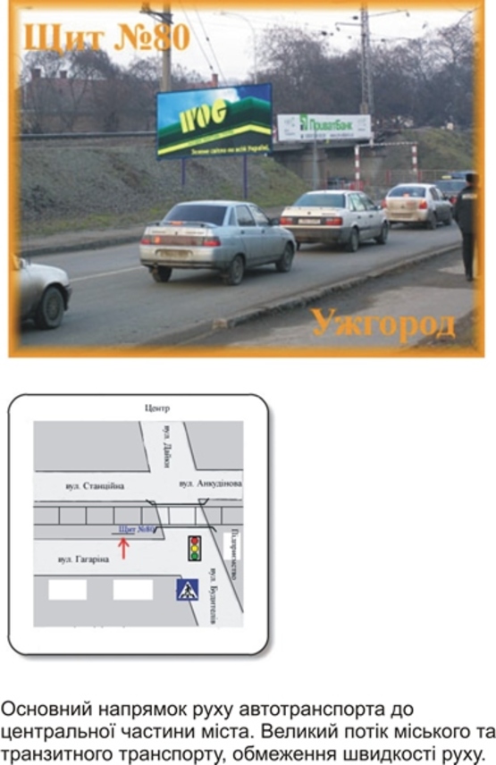 Фото рекламної площини за адресою вул.Гагаріна (перед залізничним мостом зліва) Фото рекламної площини за адресою вул.Гагаріна (перед залізничним мостом зліва)