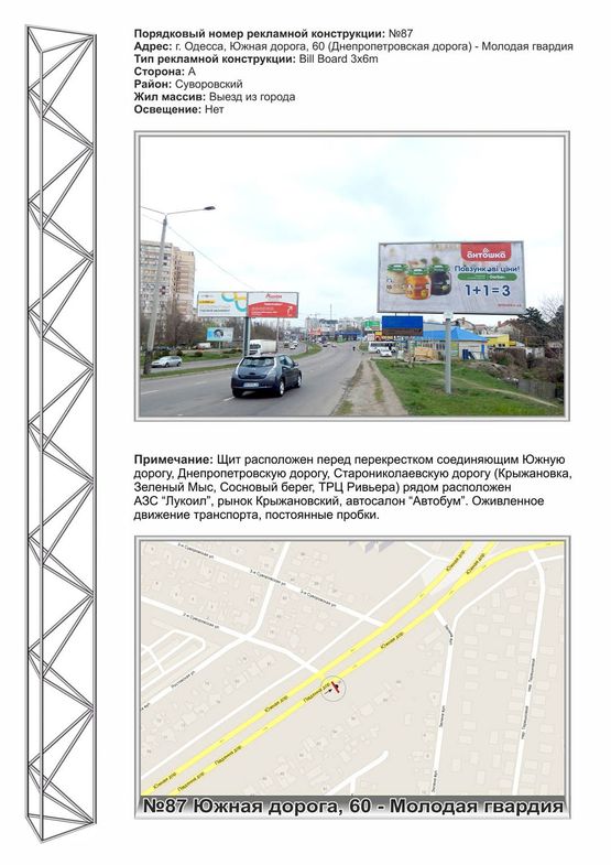 Фото рекламной плоскости по адресу №87 Южная дорога,60 - Молодая гвардия ст А из центра Фото рекламной плоскости по адресу №87 Южная дорога,60 - Молодая гвардия ст А из центра