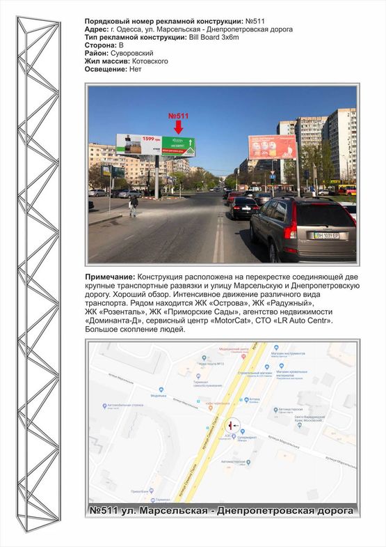 Фото рекламной плоскости по адресу №511 пр Марсельская - Днепропетровская дорога Фото рекламной плоскости по адресу №511 пр Марсельская - Днепропетровская дорога