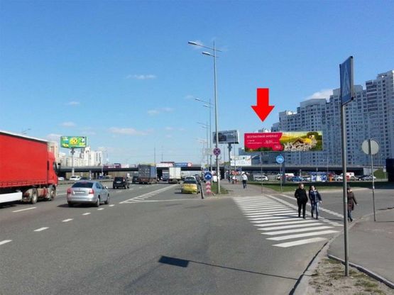 Фото рекламной плоскости по адресу Бажана пр-т (ст.м. "Осокорки"/ заезд на Днепровскую набережную)  левый Фото рекламной плоскости по адресу Бажана пр-т (ст.м. "Осокорки"/ заезд на Днепровскую набережную)  левый